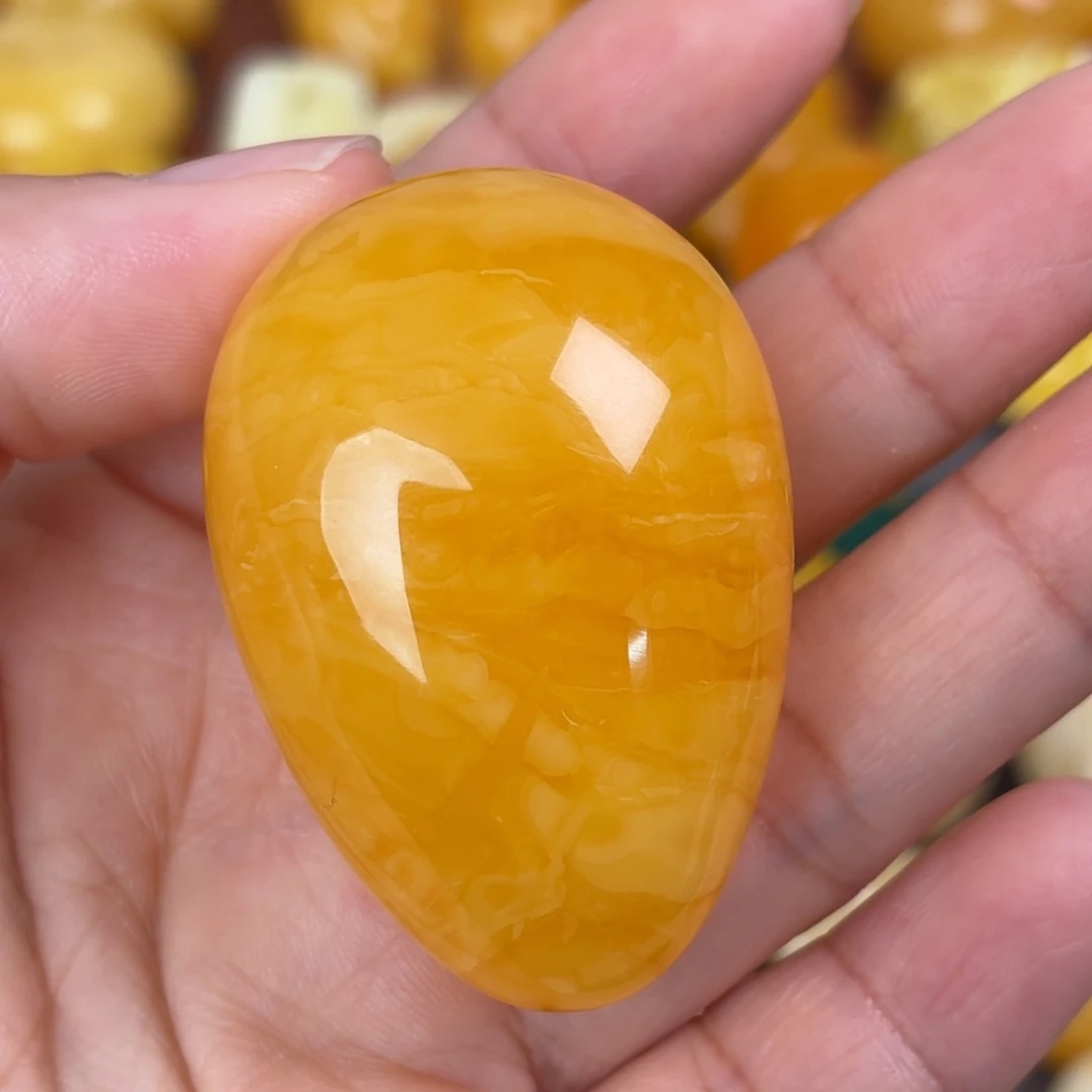 蜜蜡未镶嵌吊坠(不含链)双面水滴