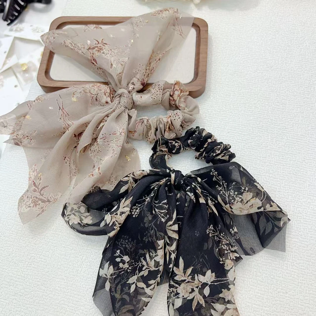 甜美风女波西米亚风日韩发圈发绳气质皮筋弹簧夹雪纺