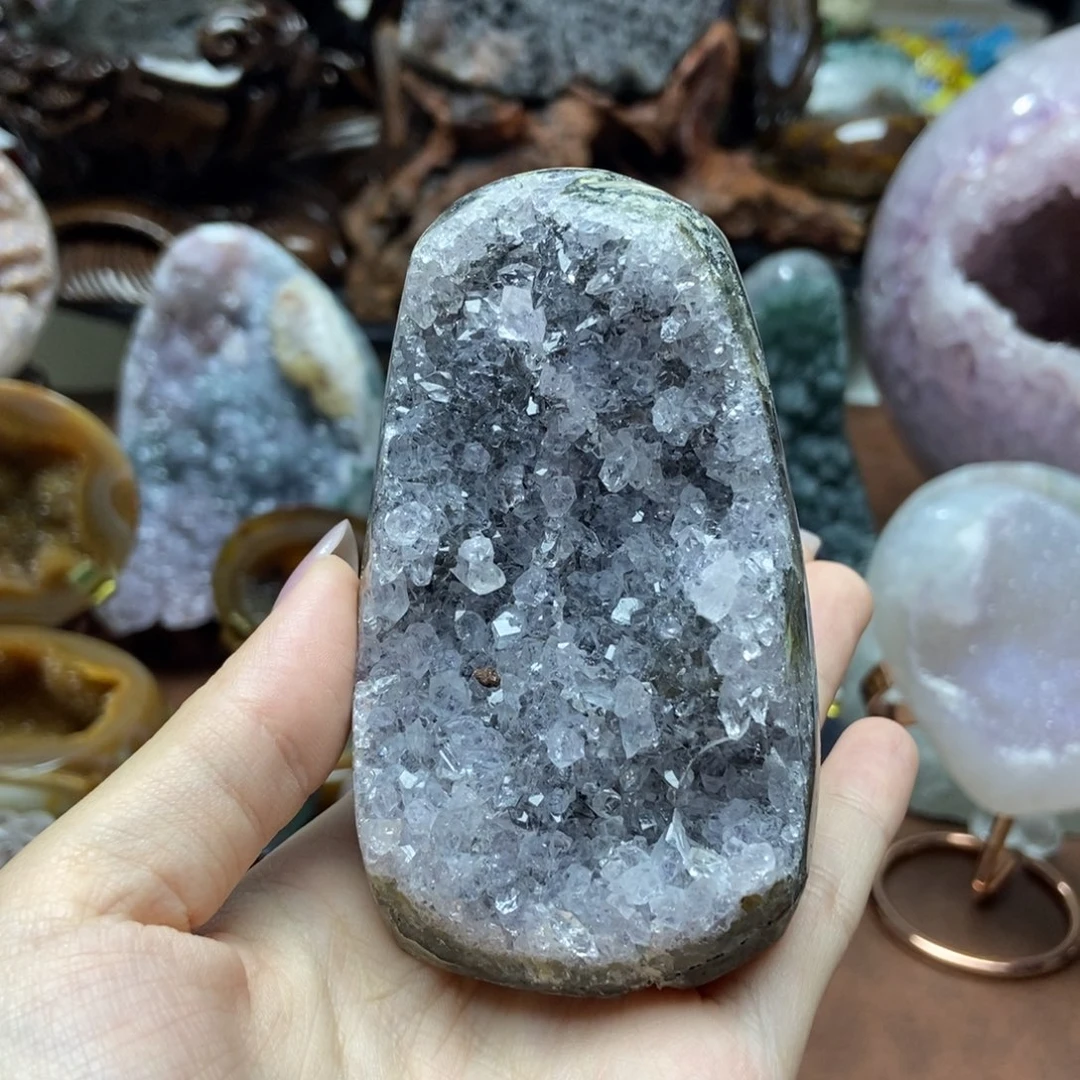 紫晶未镶嵌摆件水晶
