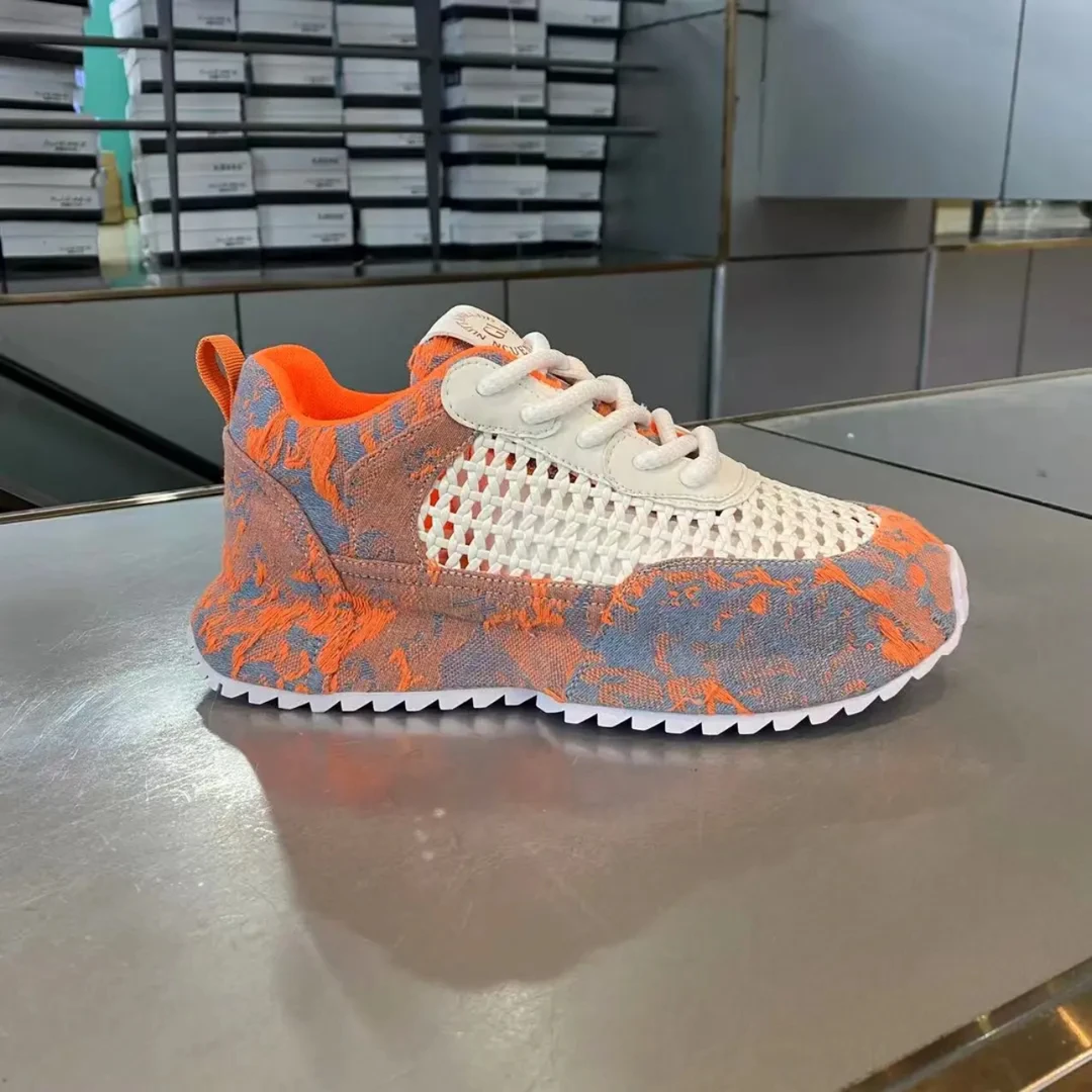 男鞋2025夏季时尚新款透气个性百搭舒适镂空网布潮男士运动休闲鞋