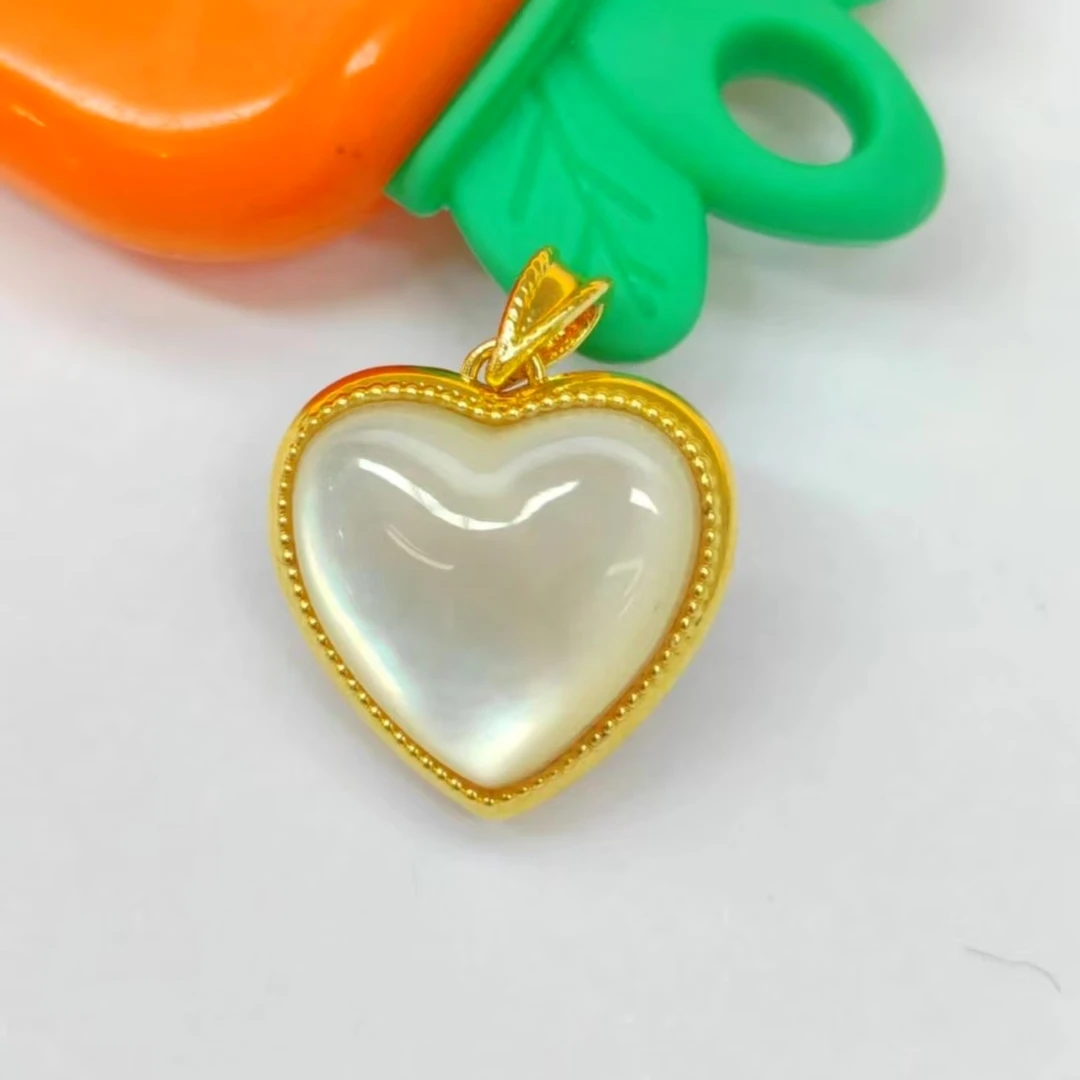 【质检发货】MR18K玛瑙百搭时尚爱心吊坠大（赠合金链）
