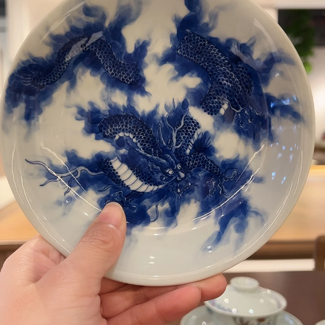 手工手绘龙纹壶承