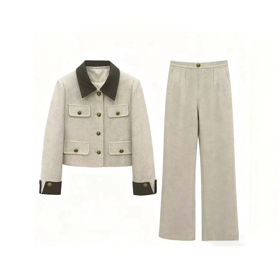 〈纪朵研〉1478春秋短款法式轻职风休闲风上衣时尚套装百搭时尚