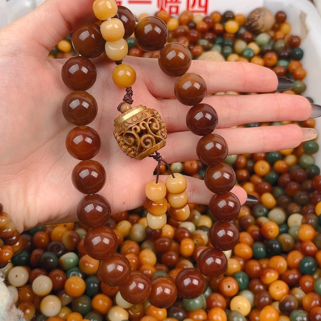 菩提根/象牙果吊坠深色栗子大手持