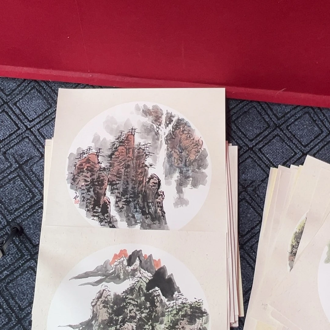 诗***俞国画孙玉华老师三尺斗方卡纸山水尹
