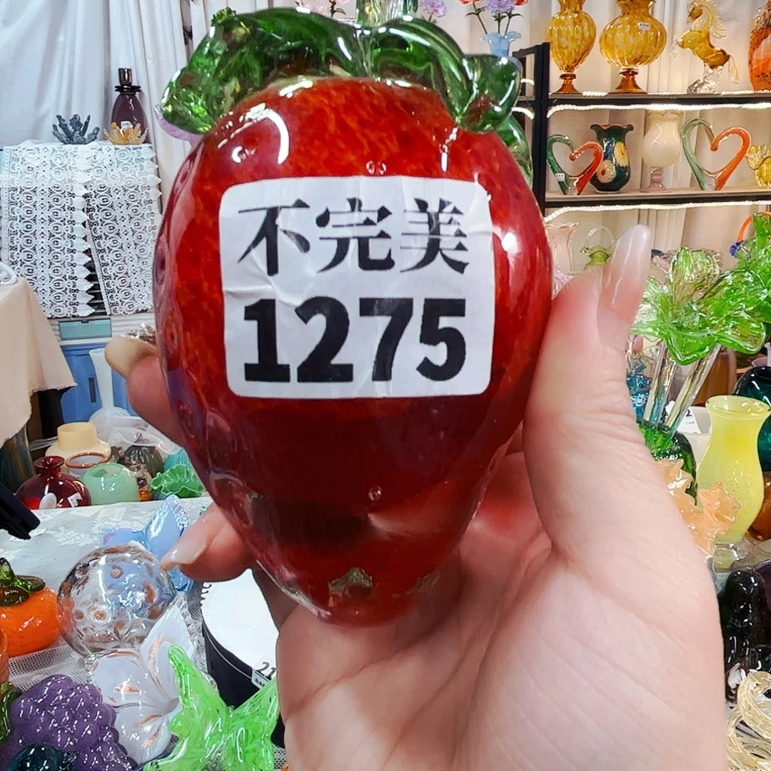 草莓家悦美居琉璃摆件不完美