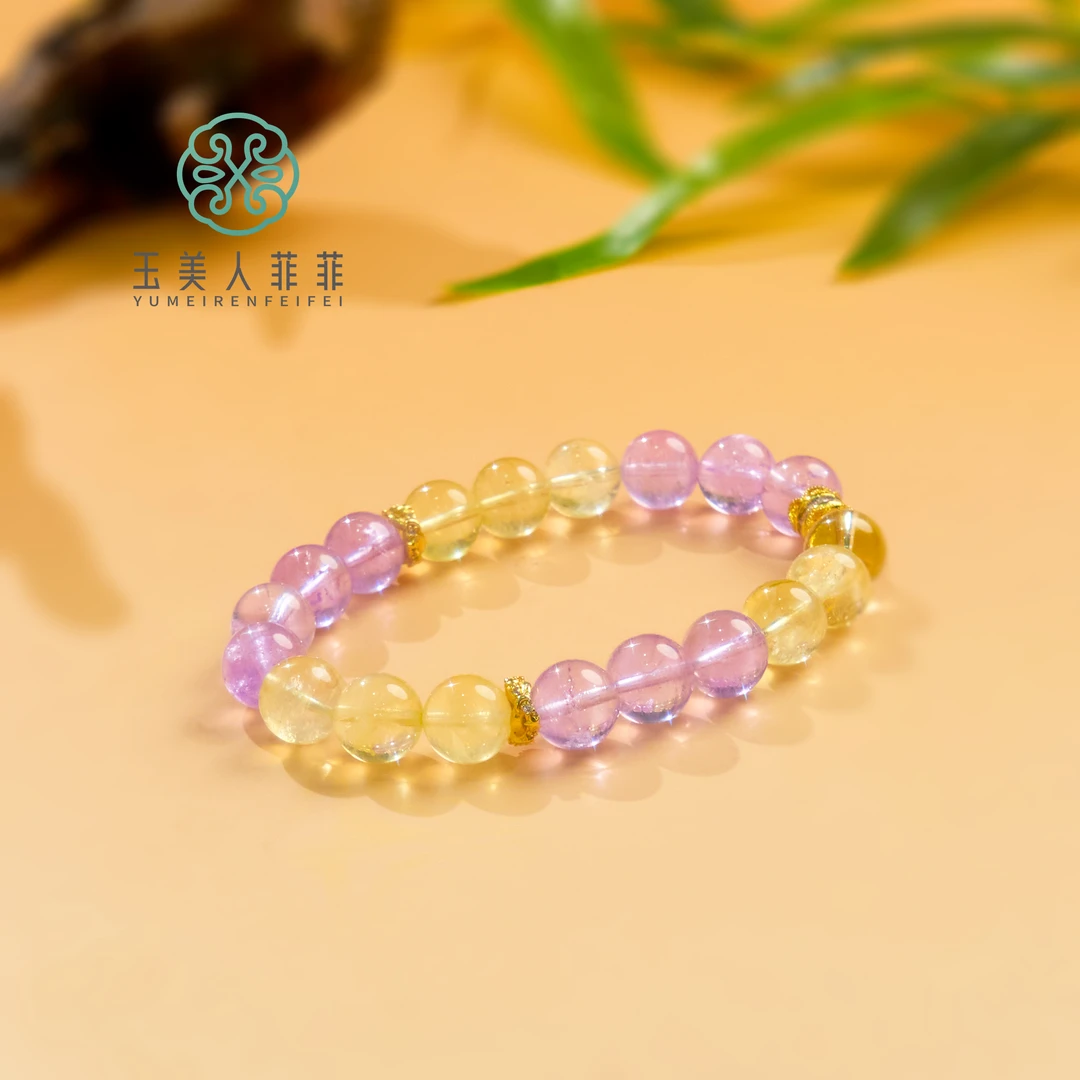 菲菲珠宝好^水晶单圈圆珠手串约10mm+