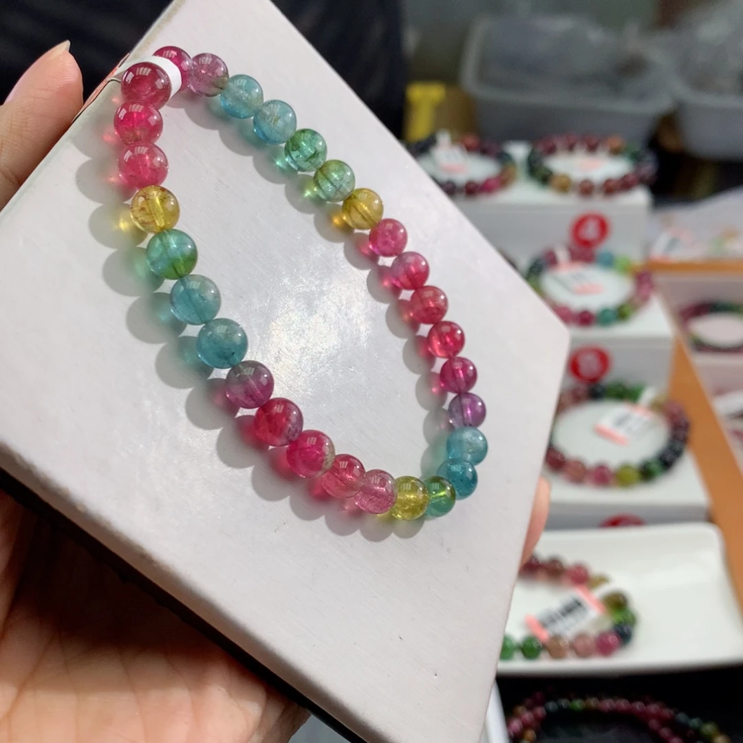 未镶嵌手链碧玺          6.8mm。