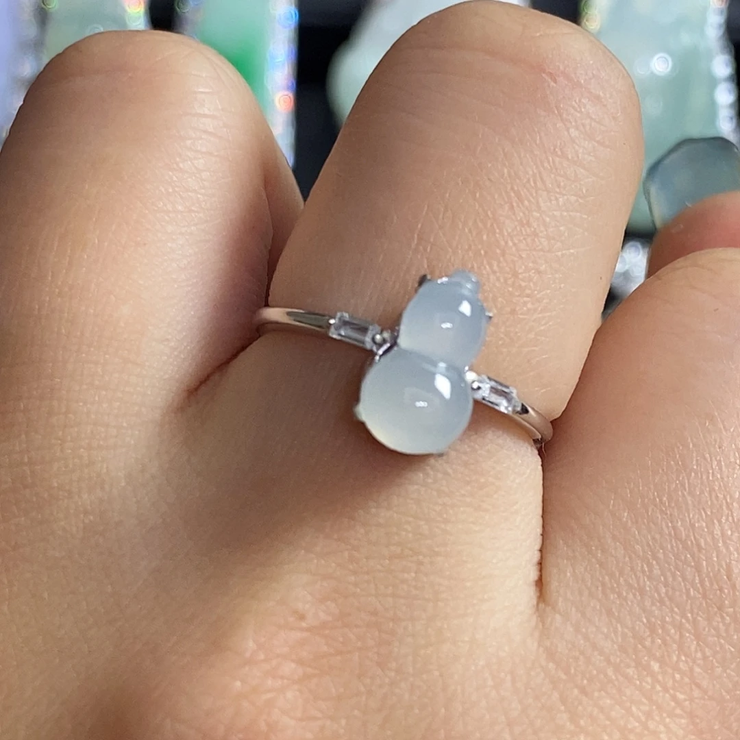 心***g翡翠银S925镶嵌颈饰天然翡翠