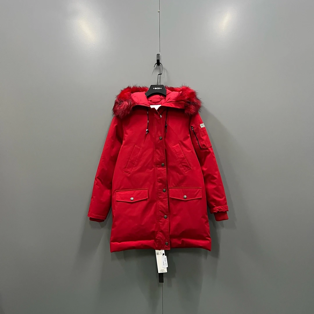 99新 KENZO/肯佐 zz23 红色毛领派克羽绒服 S码/98新/018767