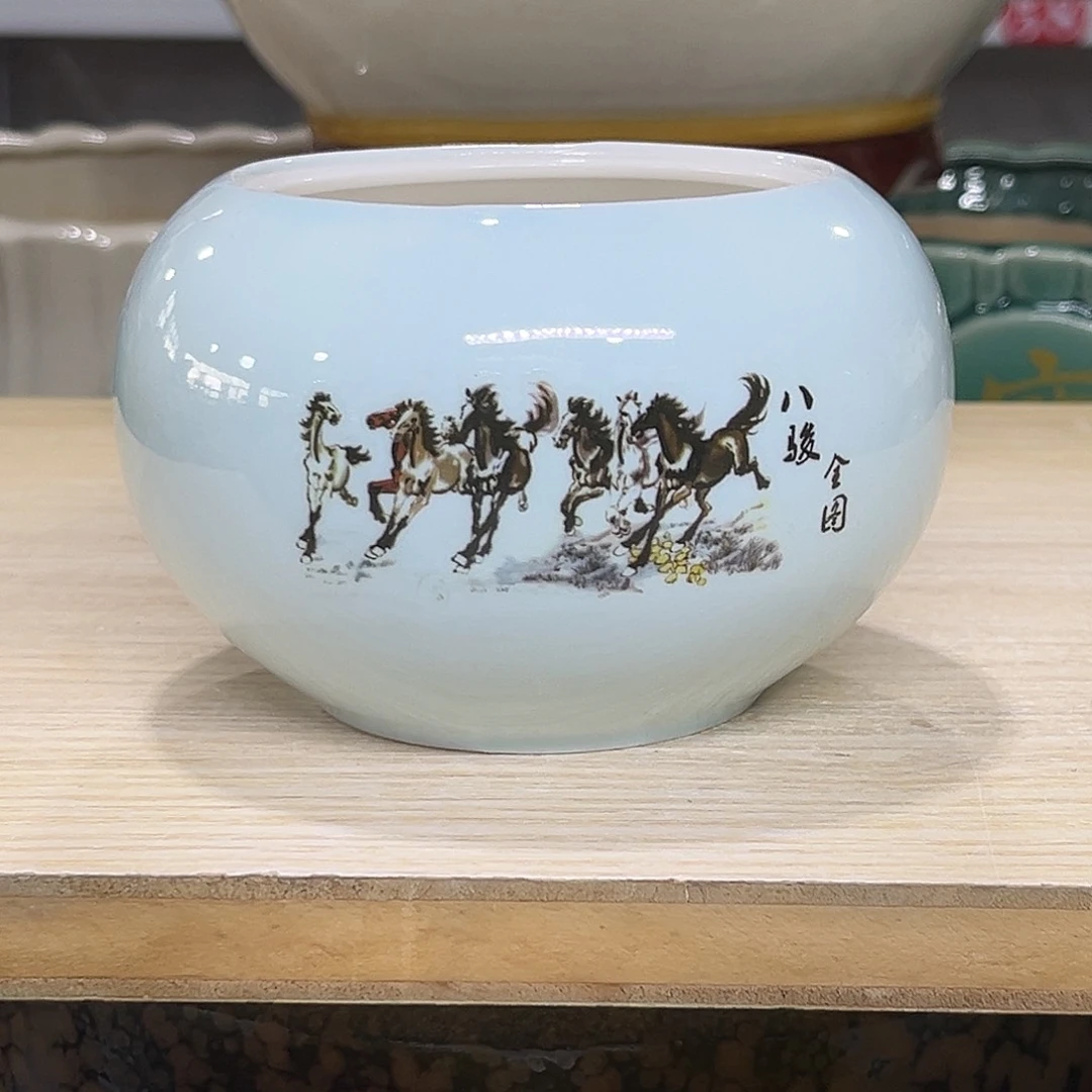 陶瓷绿植多肉微瑕花盆口径8.5*12打孔