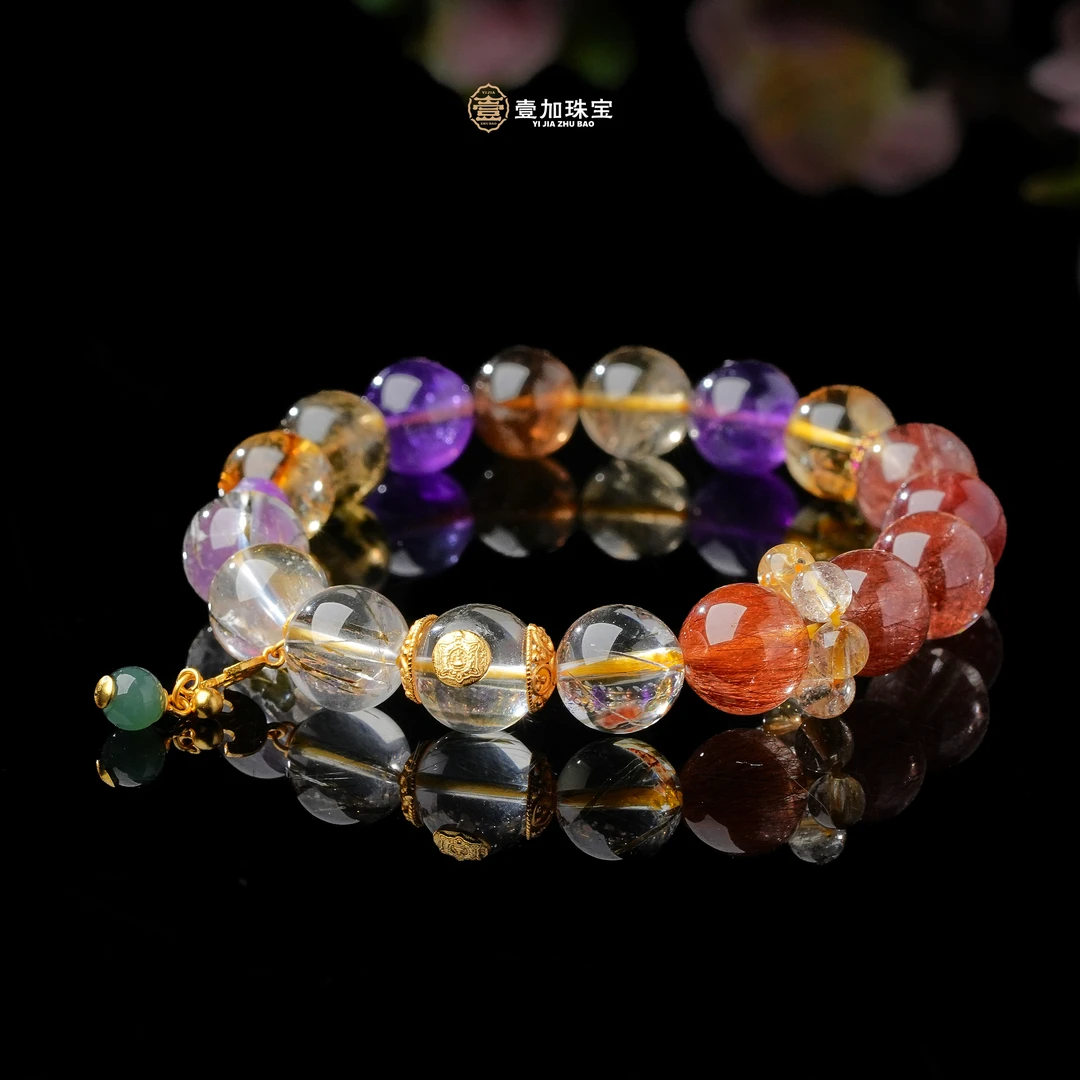 壹加维尼｜手工设计h身卫士水晶多宝手串多样性发一7857n