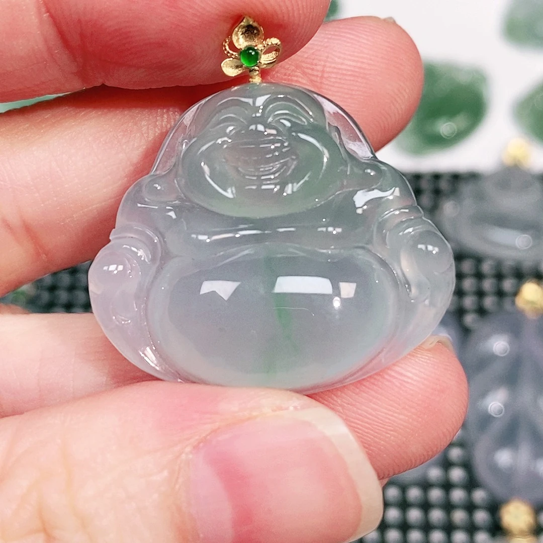 颈饰18K金镶嵌翡翠