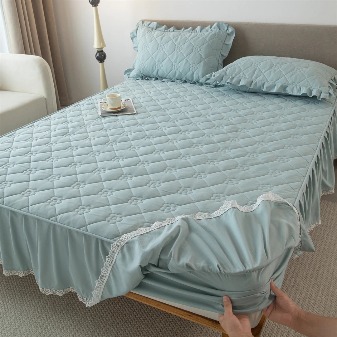 床笠式床裙款床罩防尘罩防滑套加厚床单裙式床品A类原棉大豆夹棉