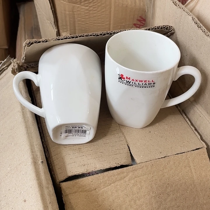 瓷片麦斯威尔强化瓷水杯一对 300毫升