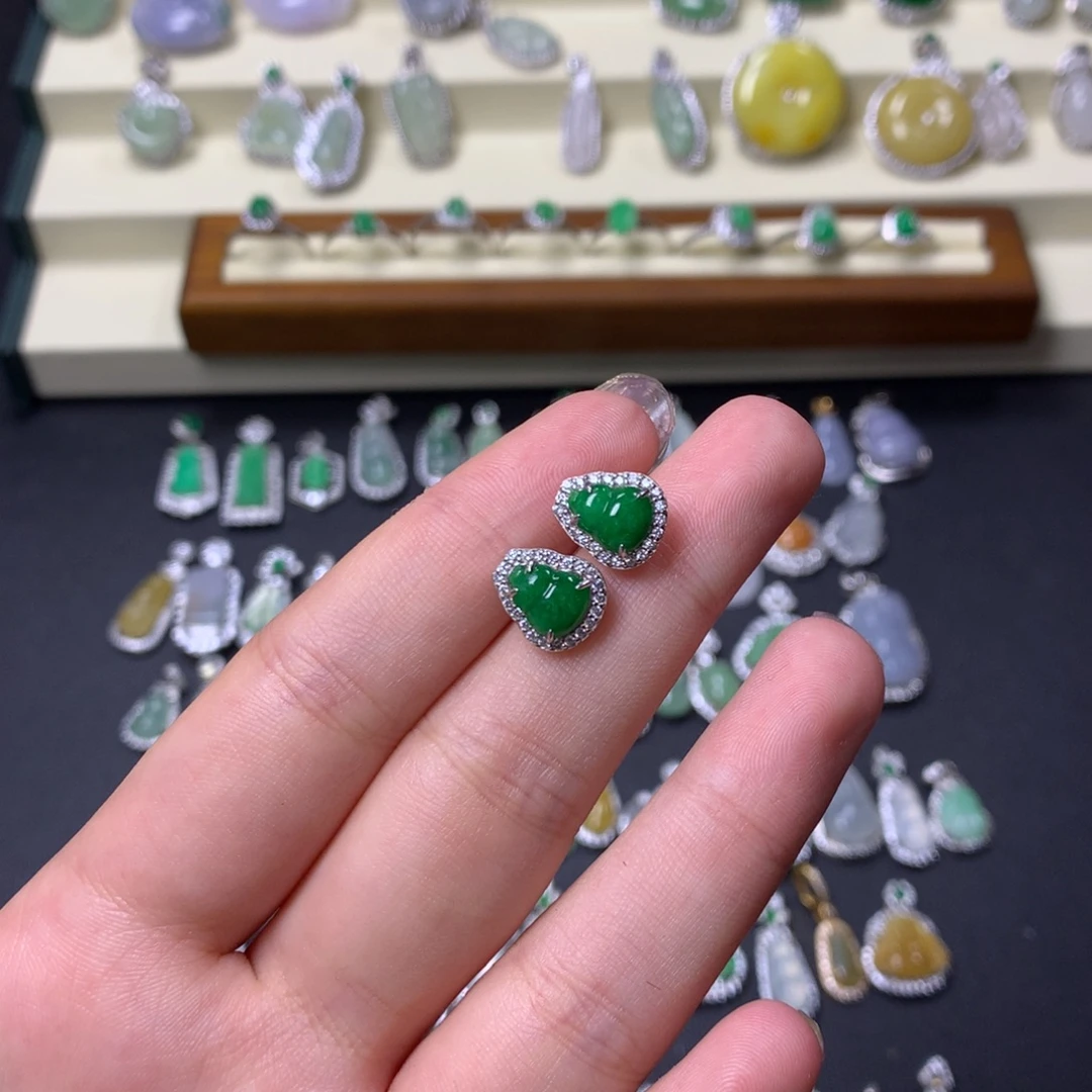 翡翠银S925镶嵌挂件