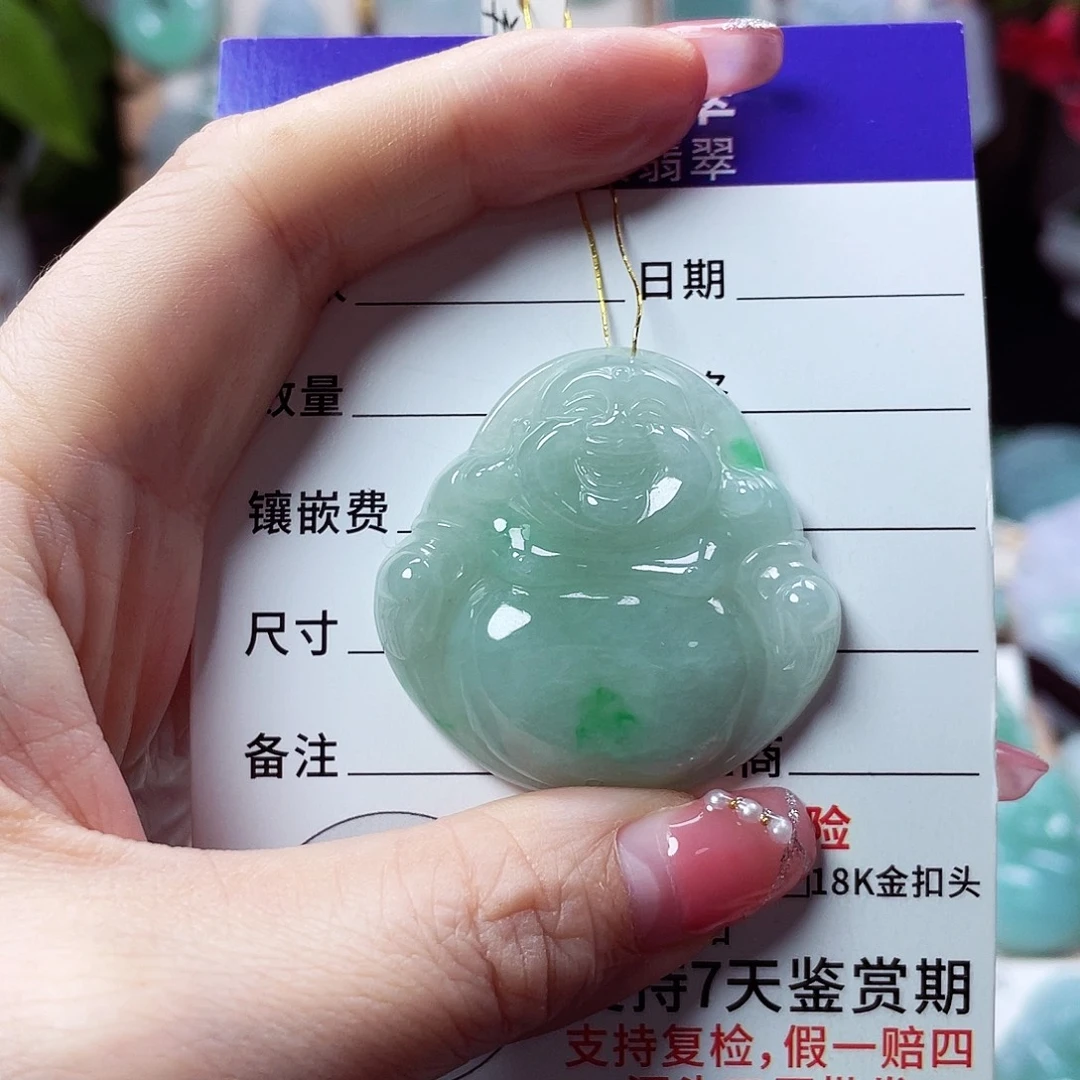 翡翠未镶嵌颈饰佛公38