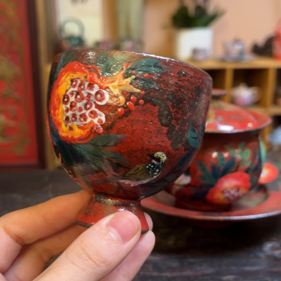 柴烧纯手工手绘陶瓷