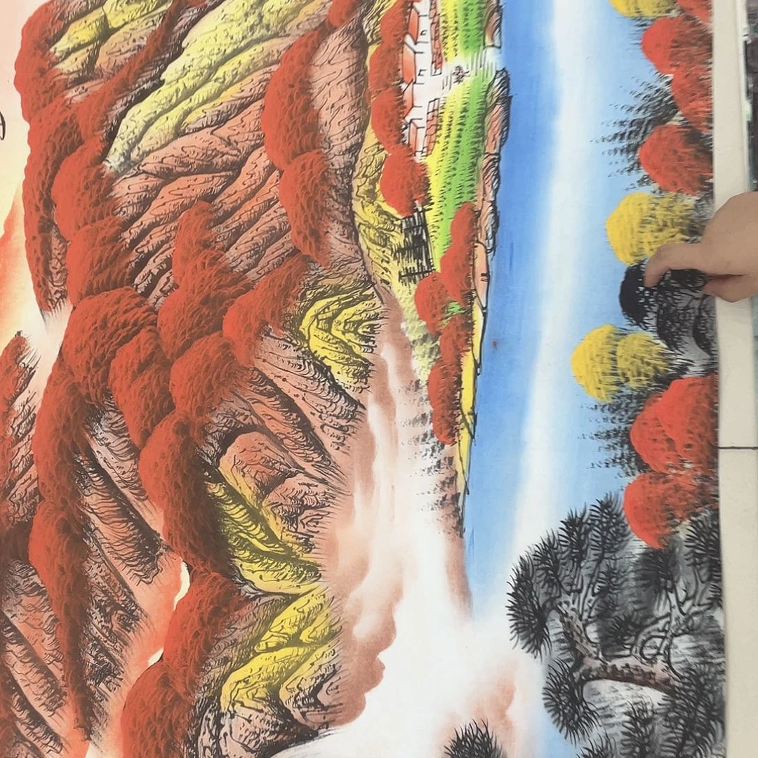 国画纯手绘山水花鸟