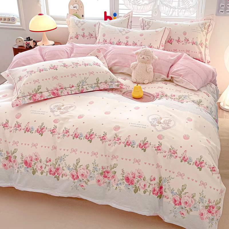 纯棉亲肤透气简约四件套