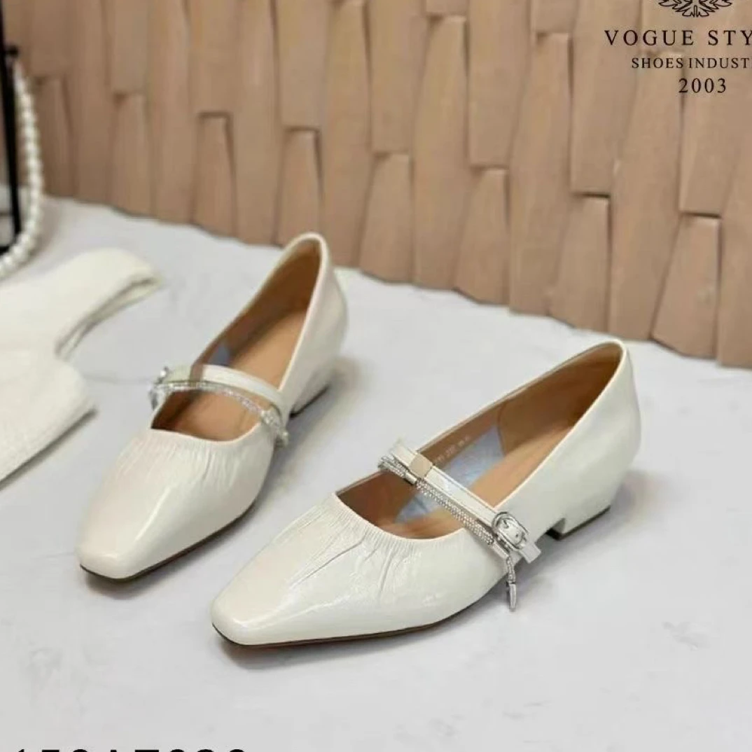 159A7939早秋真皮方头方跟 玛丽珍中跟单鞋百搭粗跟气质跟鞋