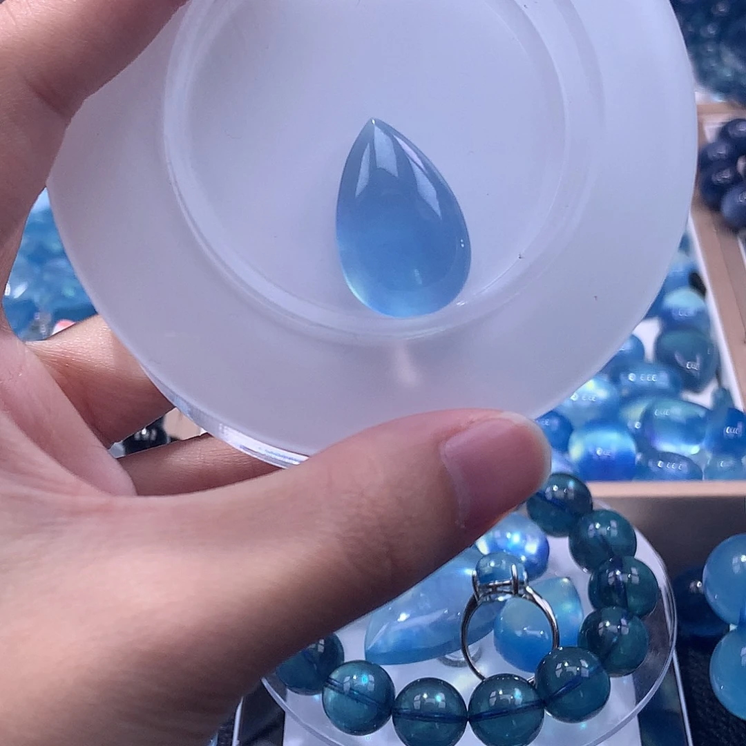 未镶嵌手串海蓝宝石水滴【150元】 叠拍3件