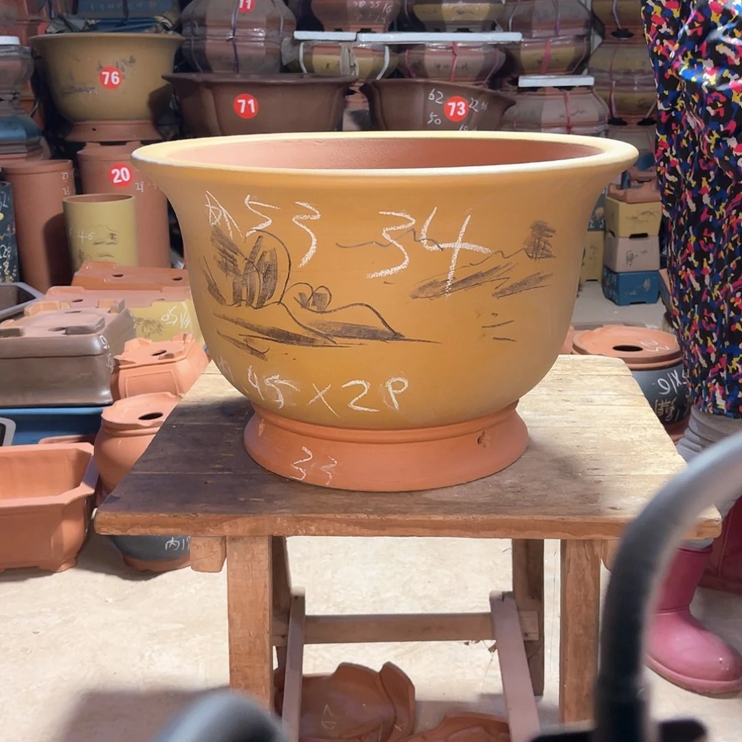 紫砂花盆大高金钟盆一个