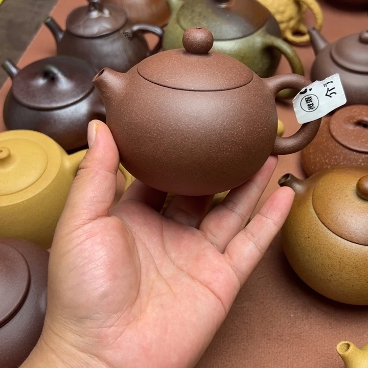 茶壶紫砂紫泥半手工220cc左右瑕疵