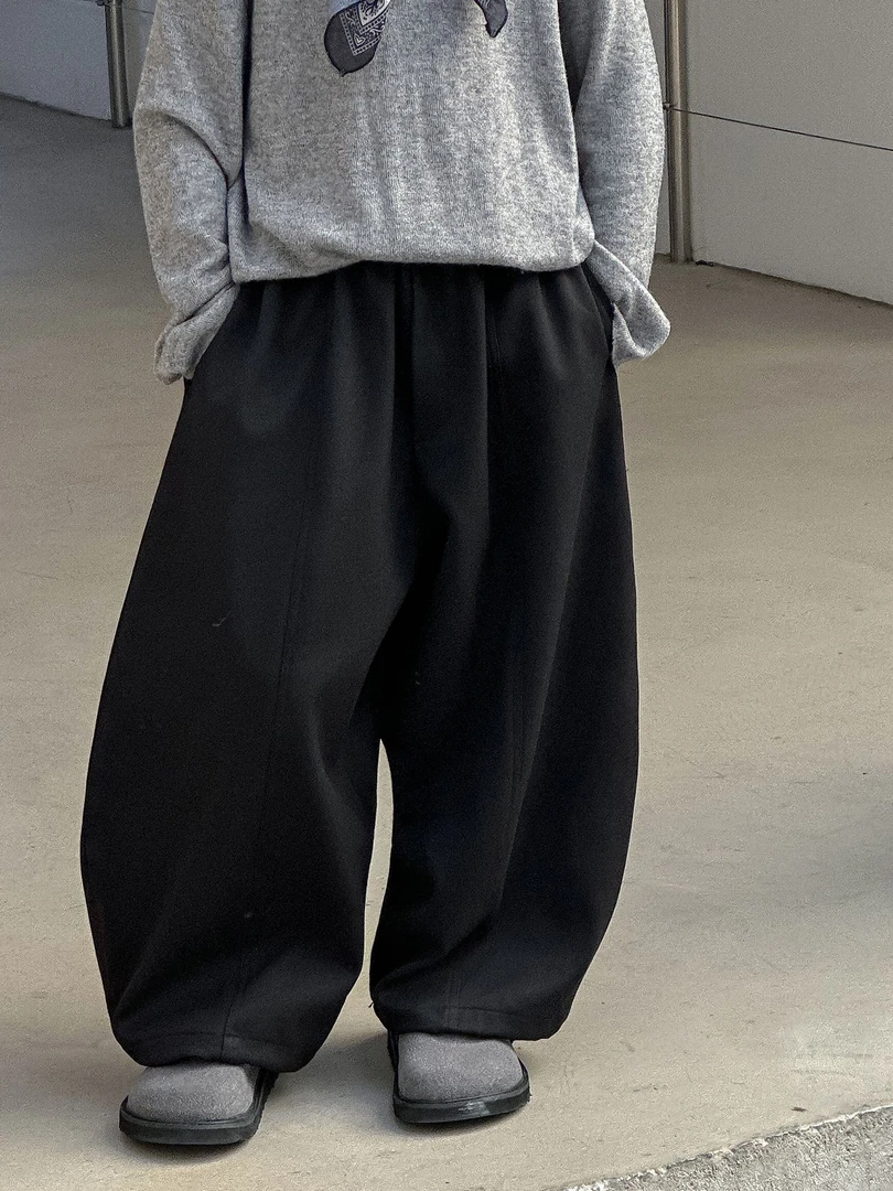 男童休闲裤儿童秋季韩版2025新款百搭童装宽松简潮纯色宝宝长裤