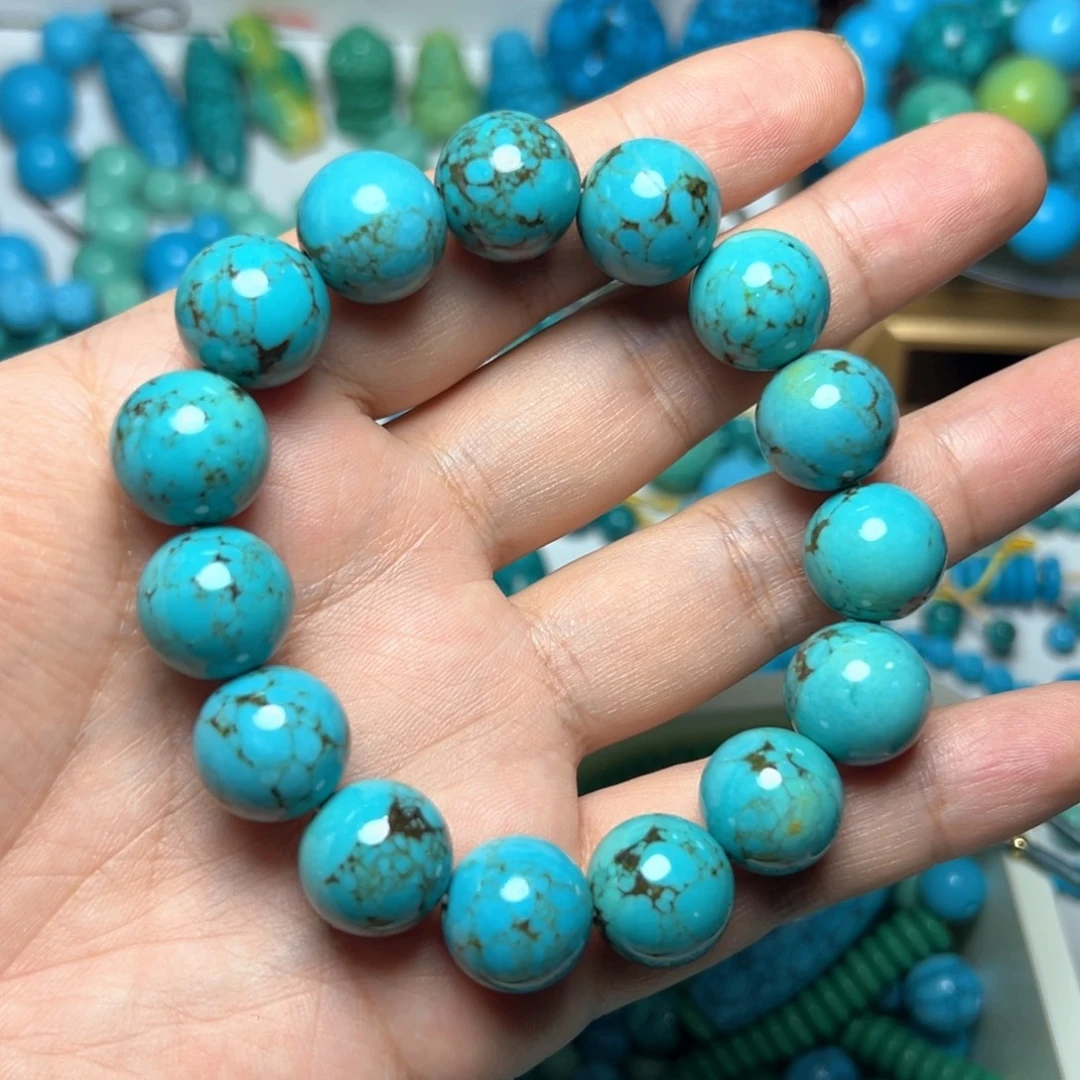 卡14+绿大花珠子手串