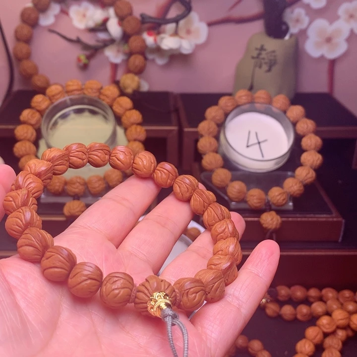 桃核手串一*.龙纹桃核