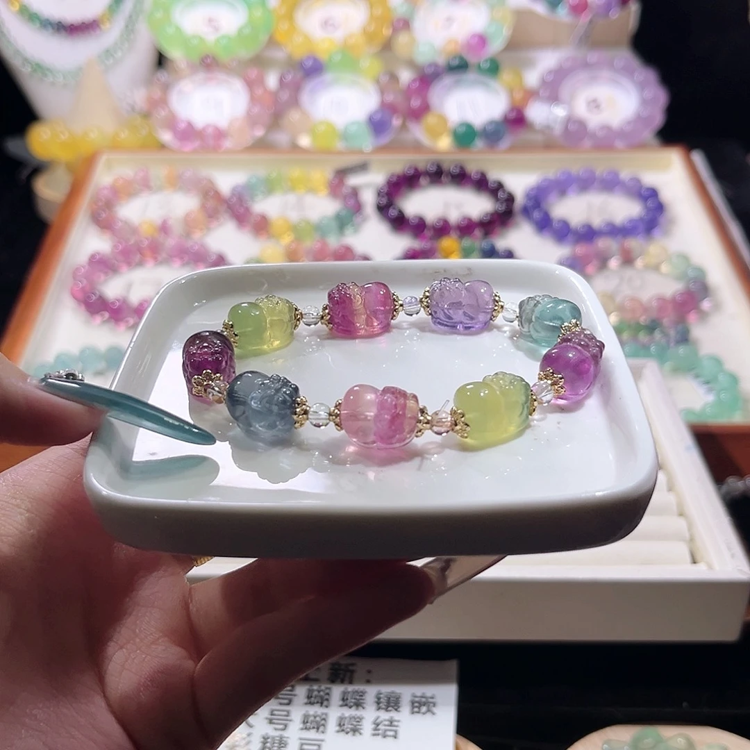 未镶嵌手链萤石彩虹貔貅
