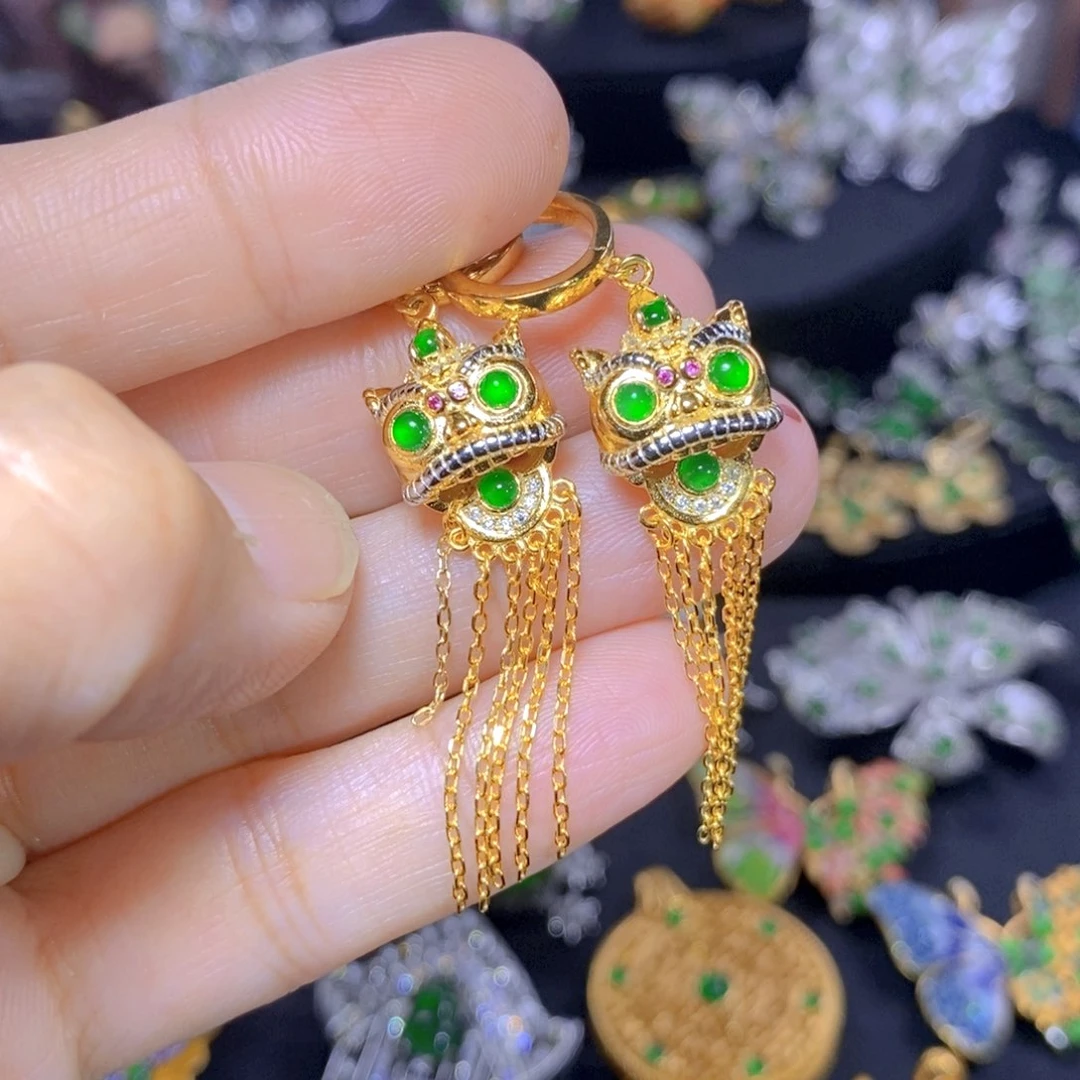 翡翠银S925镶嵌毛衣链天然有机