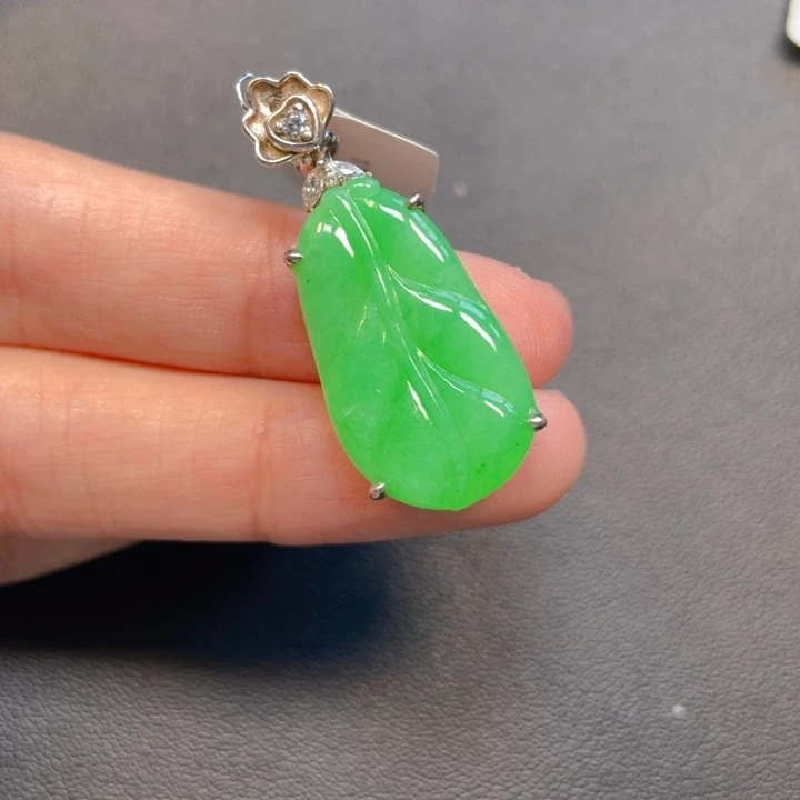 翡翠银S925镶嵌吊坠(不含链)