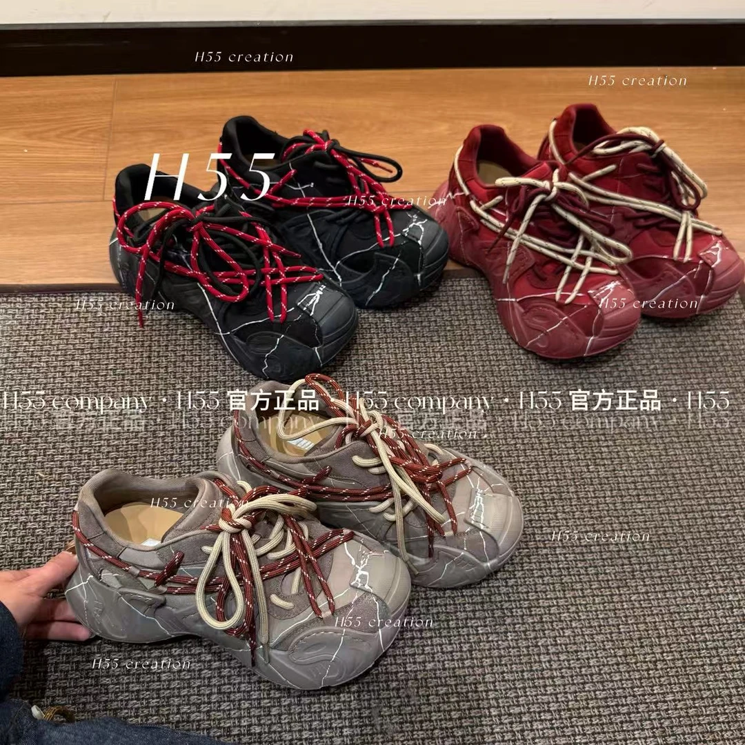 “重塑”泼墨做旧废土风陨石老爹鞋6cm19-2891【X】