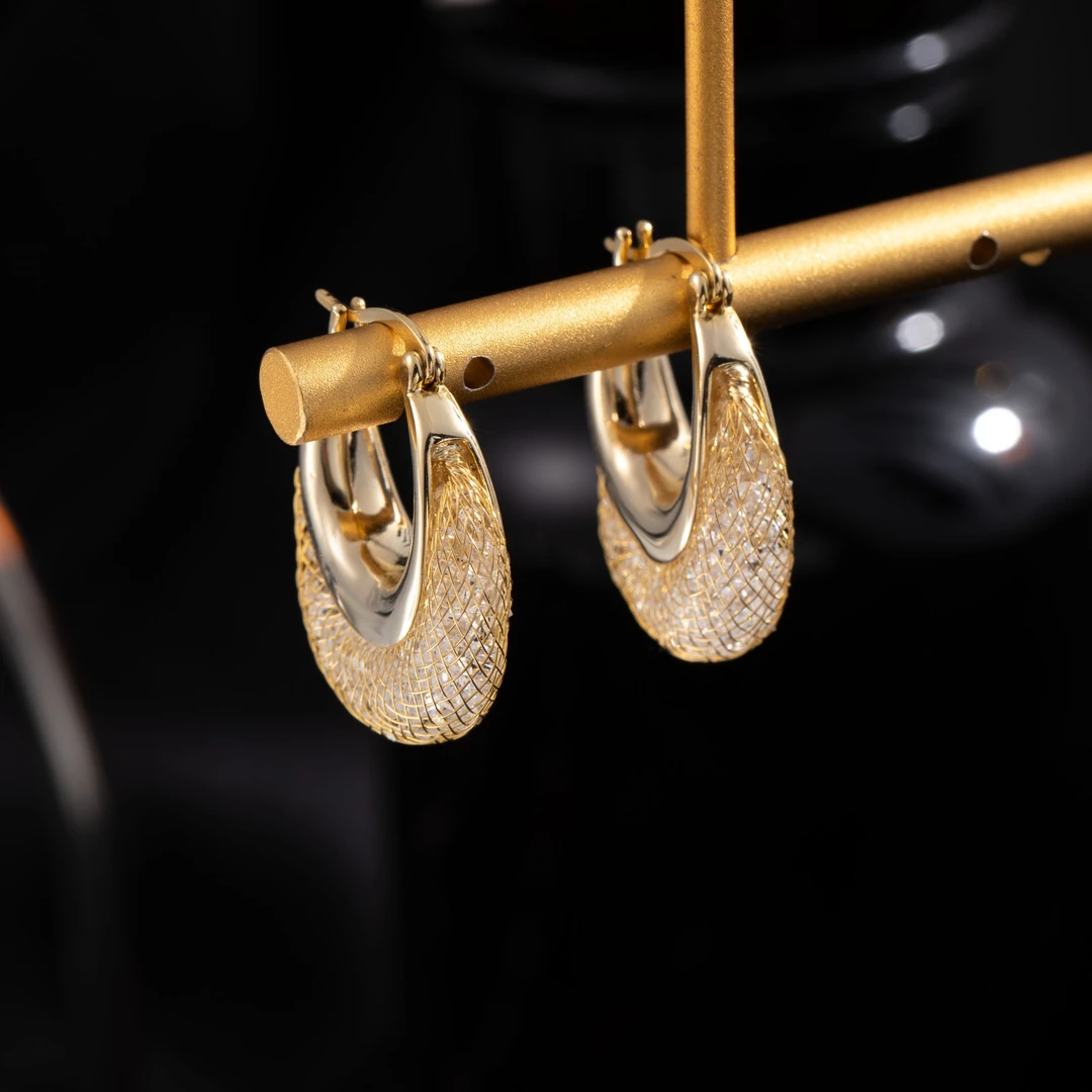 铜合金合成锆石耳饰 【容儿专属】法式轻奢百搭小众高级感耳环耳圈