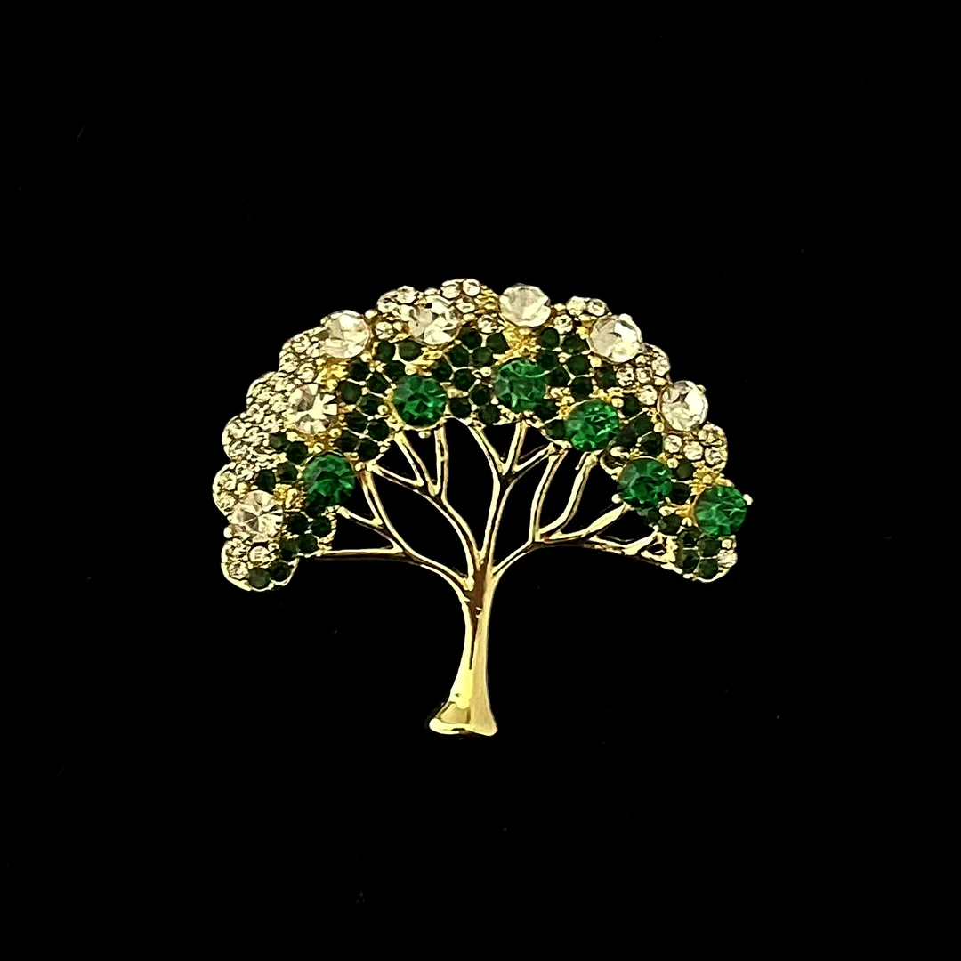 锌合金合成锆石胸针 xz4776阔叶树