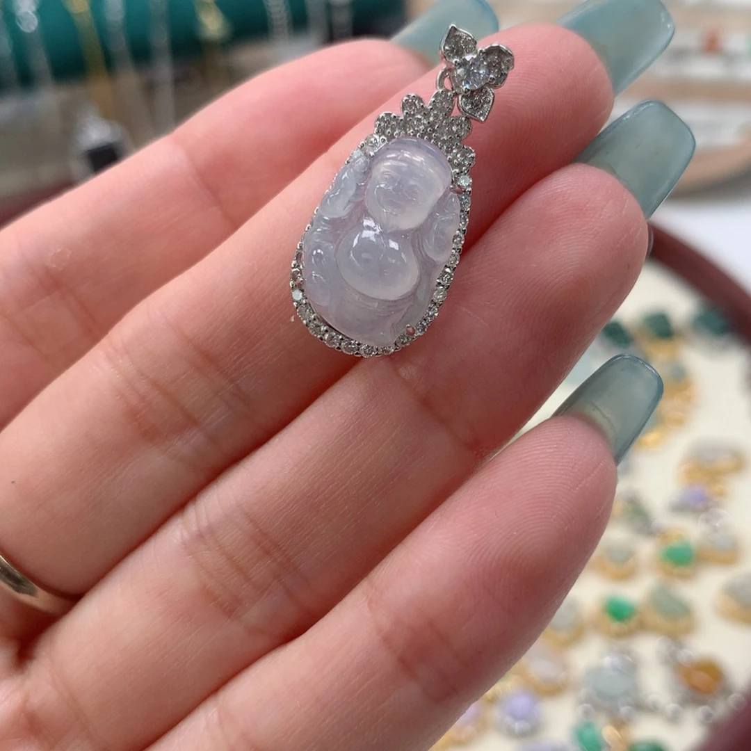 颈饰银S925镶嵌翡翠吊坠