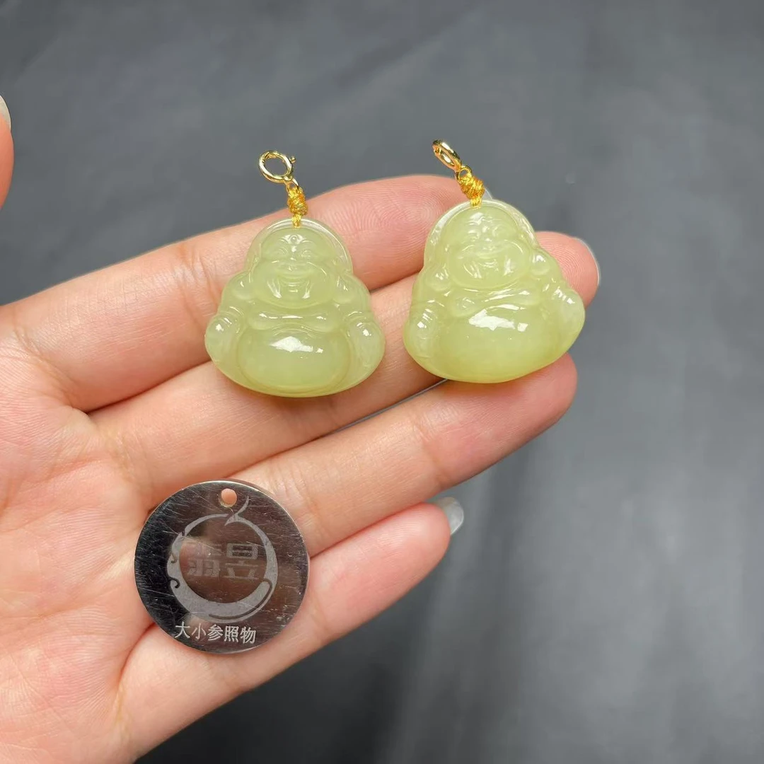 翡昱-N6-39384-628-和田玉吊坠s925银扣-多样性发其一-C