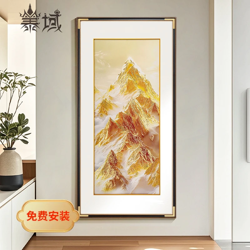 泰域大号《日照金山》铜雕画 书房山水挂画 客厅墙壁装饰画B2-699