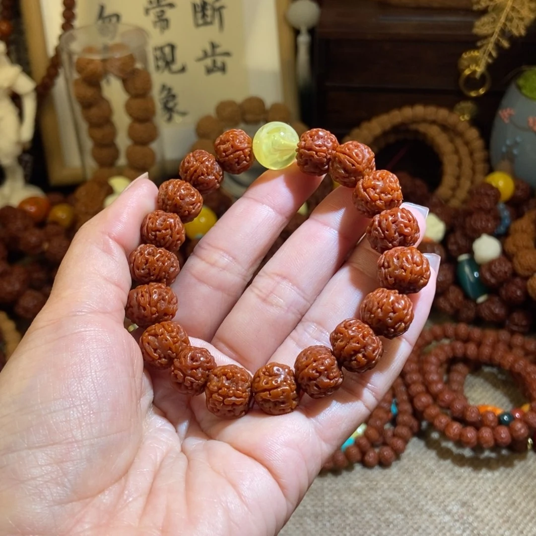 金刚菩提手串125玉化单圈黄