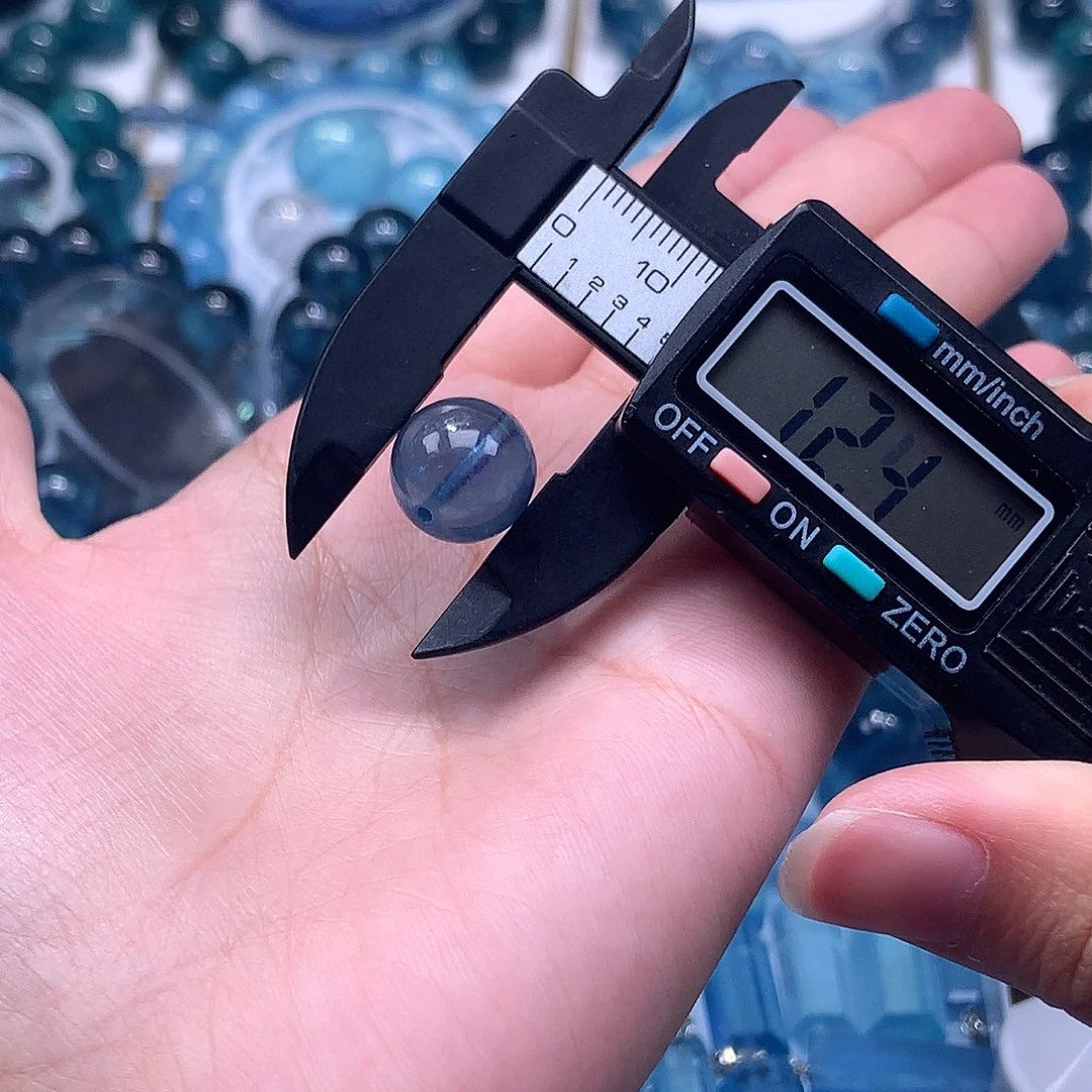 未镶嵌手串海蓝宝石12mm（叠拍库存4件 总价240元）
