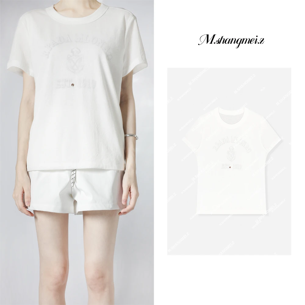 M.SHANGMEI.Z/沐熙【沃德森T】美大哥设计师圆领印花字母T恤X052486