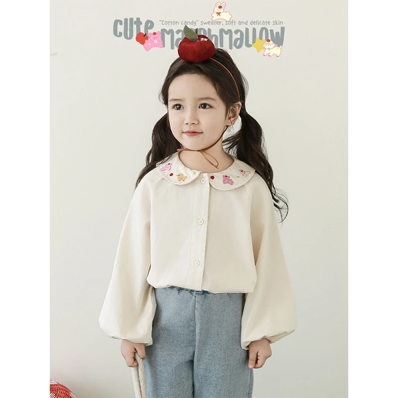 幼悠【弹弹糖果】春壹波儿童娃娃领春秋韩版春季领衬衫潮 C3048