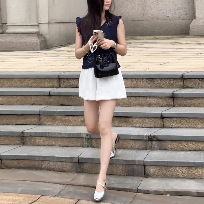 高端2025夏季新款针织开衫上衣百搭潮流高腰短裤时尚慵懒风上衣