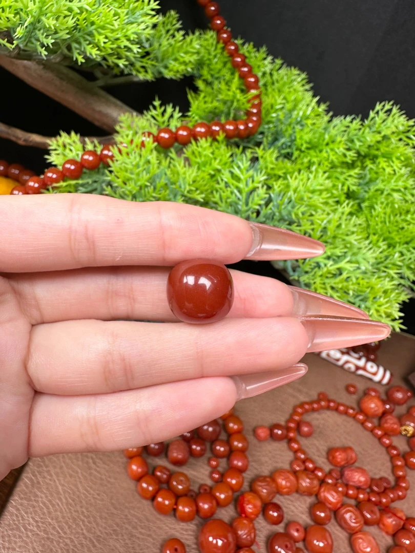 南红玛瑙桶珠顶珠腰珠老型14*15mm腰珠直播间选购多样性发一