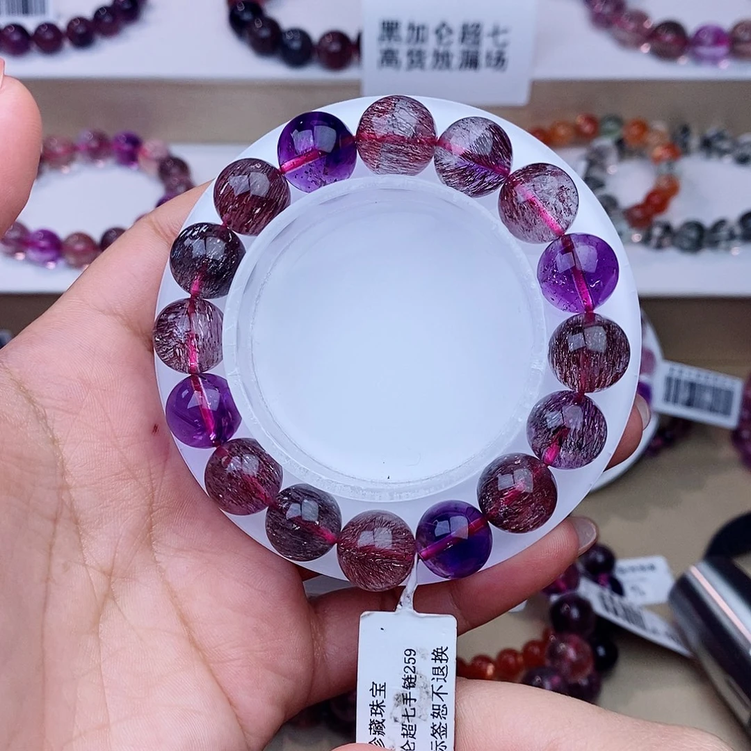 未镶嵌手链水晶黑加侖超七12m