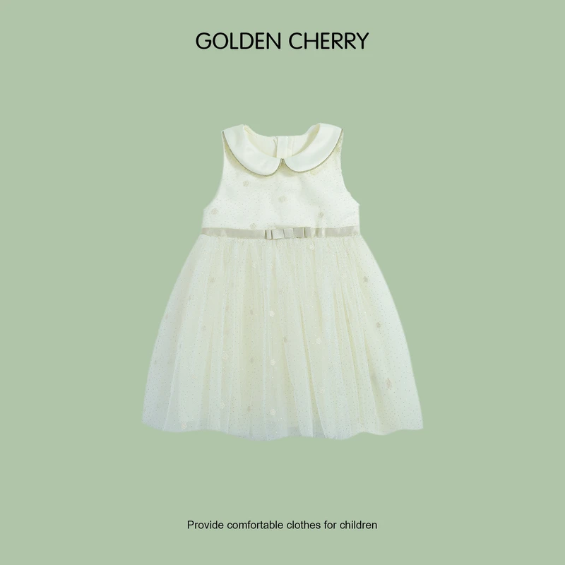 【金樱桃Golden cherry】小童娃娃领腰带纱纱连衣裙567415