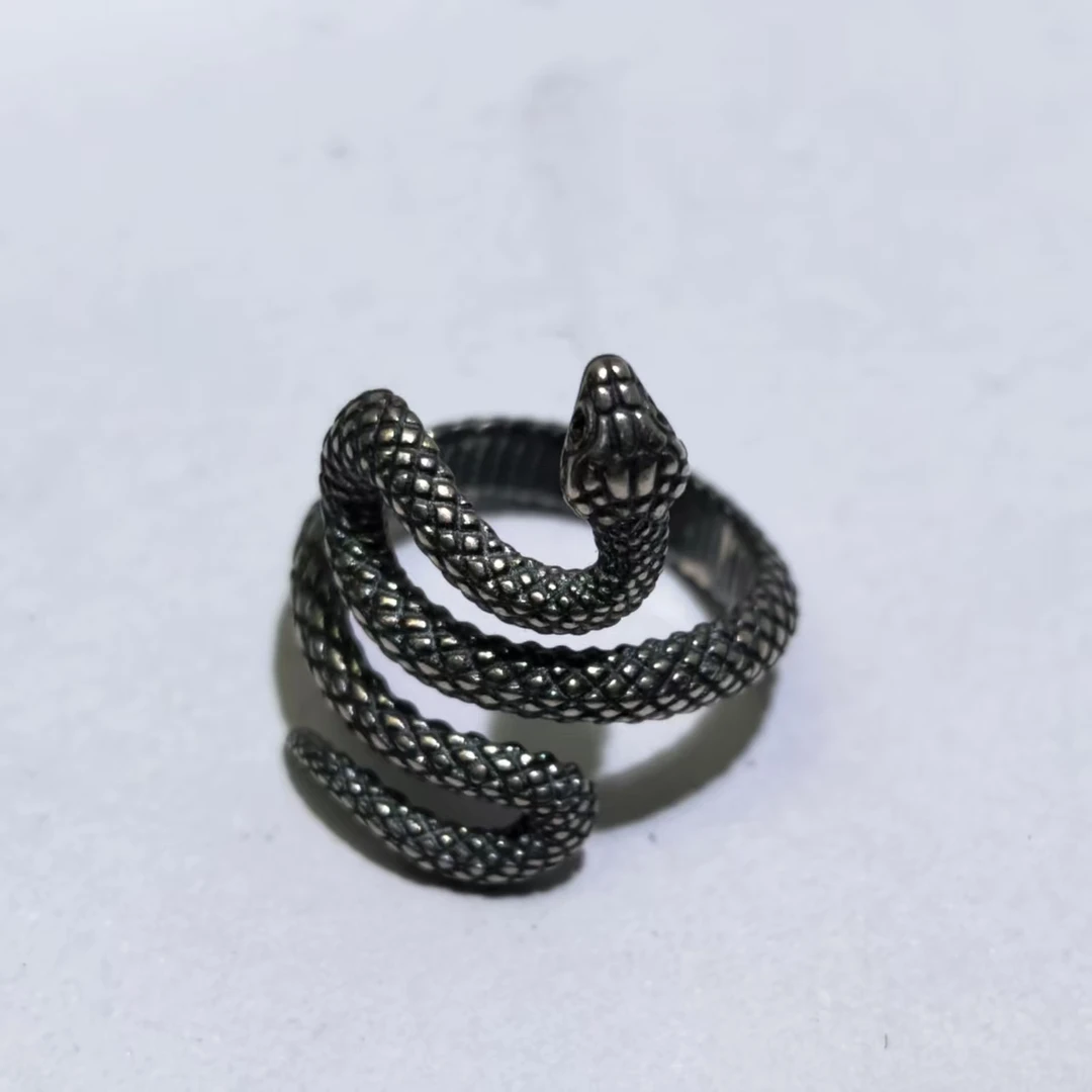 925银戒指 （老银工厂5号店）Z8精品时尚灵蛇蛇戒指（多样性发