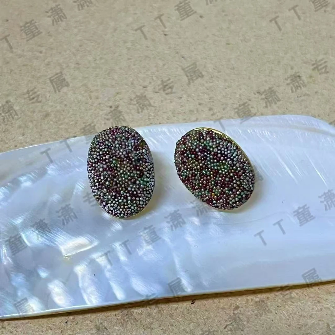 铜合金树脂耳饰 小众高级小草莓耳饰(E544耳钉）